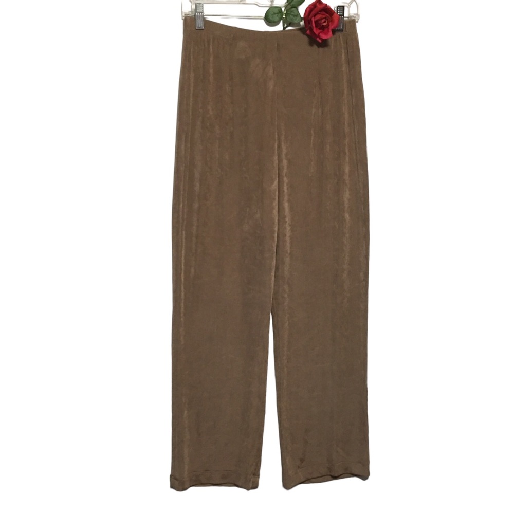 Chico’s Travelers R1 Taupe stretchy pants elastic waist 8/10 Reg Like New